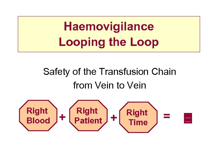 Haemovigilance Looping the Loop Safety of the Transfusion Chain from Vein to Vein Right