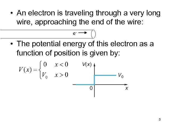  • An electron is traveling through a very long wire, approaching the end