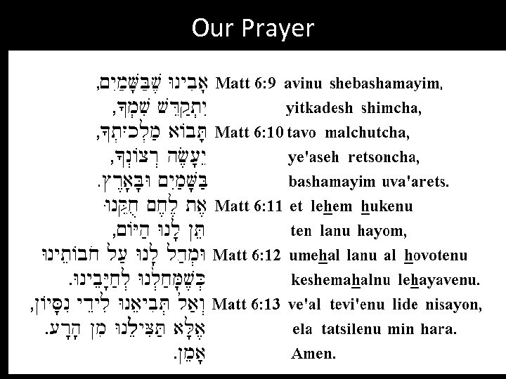 Our Prayer 
