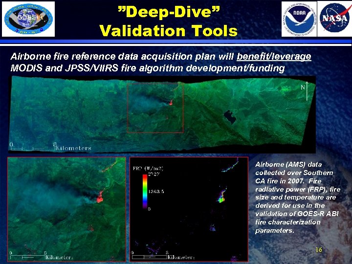 ”Deep-Dive” Validation Tools Airborne fire reference data acquisition plan will benefit/leverage MODIS and JPSS/VIIRS