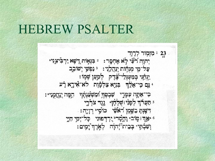 HEBREW PSALTER 