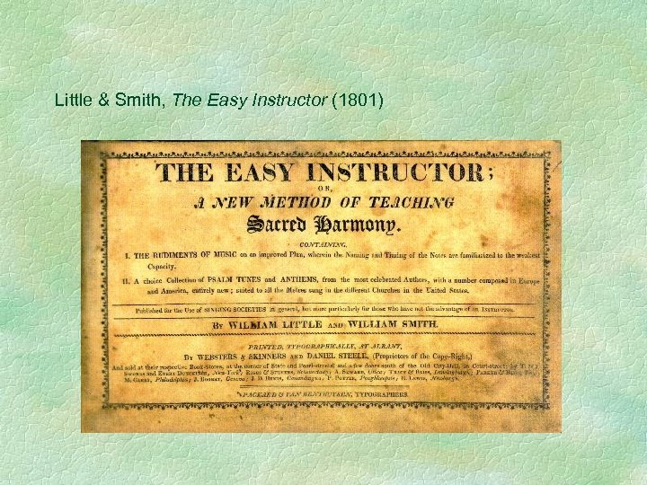 Little & Smith, The Easy Instructor (1801) 