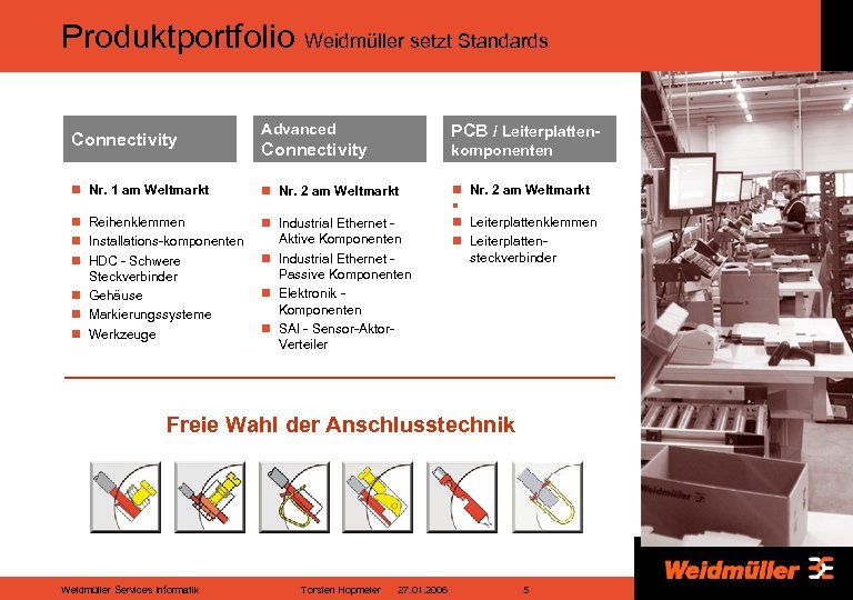Produktportfolio Weidmüller setzt Standards Connectivity n Nr. 1 am Weltmarkt Advanced PCB / Leiterplatten-
