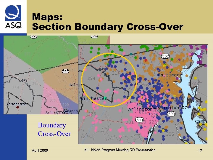 Maps: Section Boundary Cross-Over April 2009 511 No. VA Program Meeting RD Presentation 17