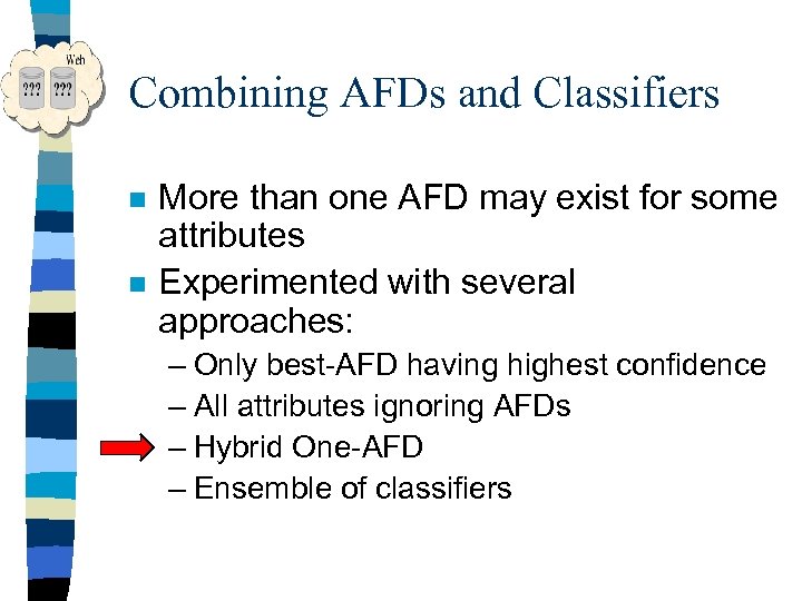 Combining AFDs and Classifiers n n More than one AFD may exist for some