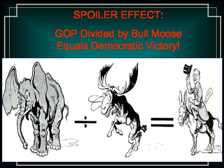 SPOILER EFFECT: GOP Divided by Bull Moose Equals Democratic Victory! 