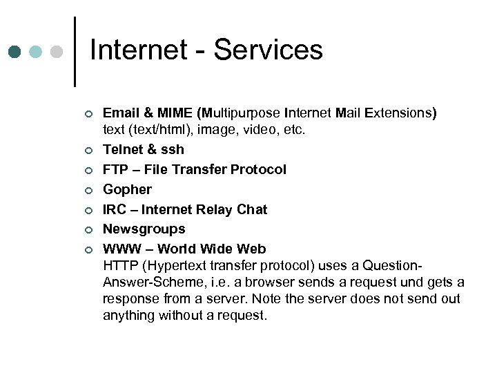 Internet - Services ¢ ¢ ¢ ¢ Email & MIME (Multipurpose Internet Mail Extensions)