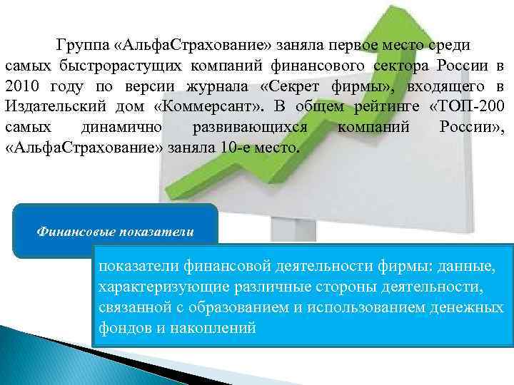 Группа «Альфа. Страхование» заняла первое место среди самых быстрорастущих компаний финансового сектора России в