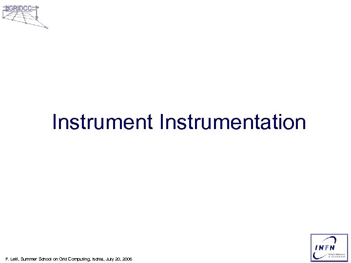 Instrumentation F. Lelli, Summer School on Grid Computing, Ischia, July 20, 2006 