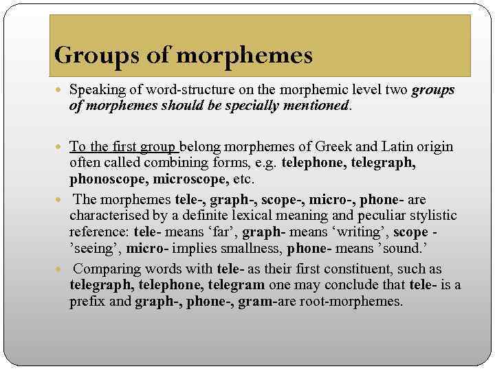 English word structure