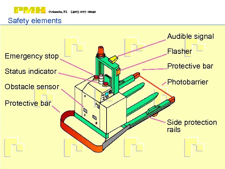 Orlando, FL (407) 677 - 0040 Safety elements Audible signal Emergency stop Status indicator
