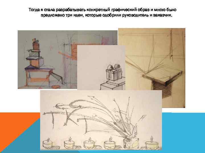 Тогда я стала разрабатывать конкретный графический образ и мною было предложено три идеи, которые