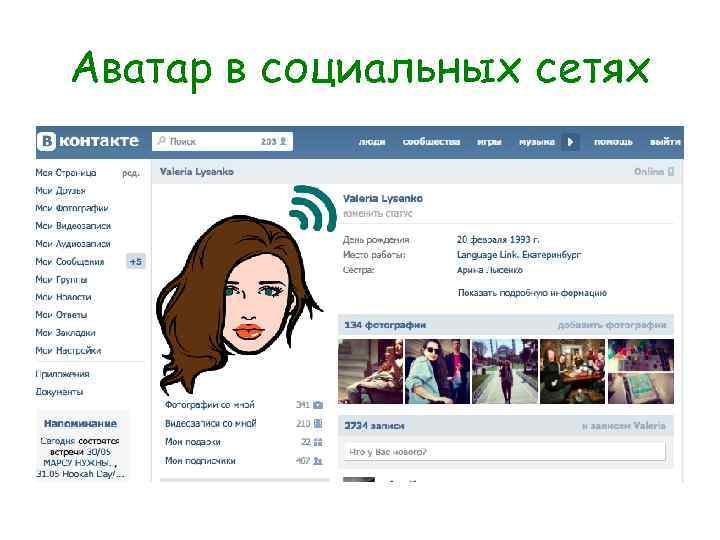 Аватар в социальных сетях 