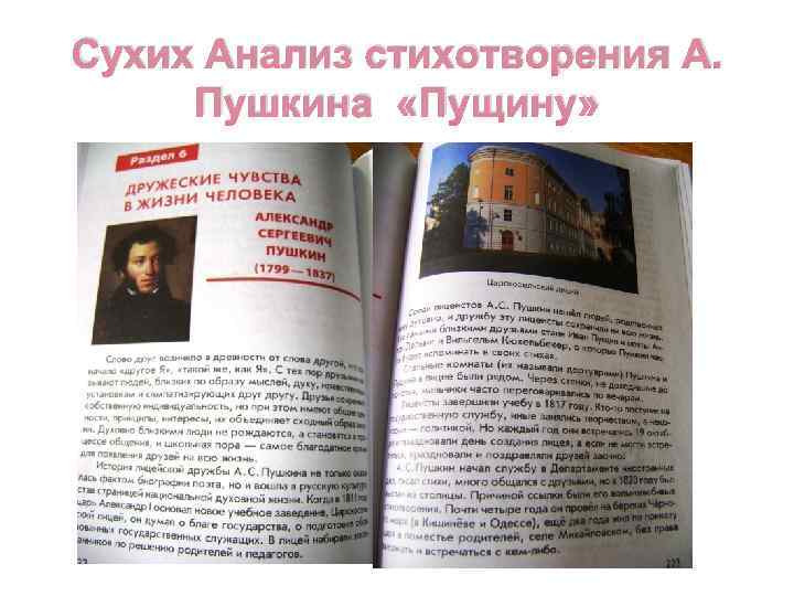 Сухих Анализ стихотворения А. Пушкина «Пущину» 