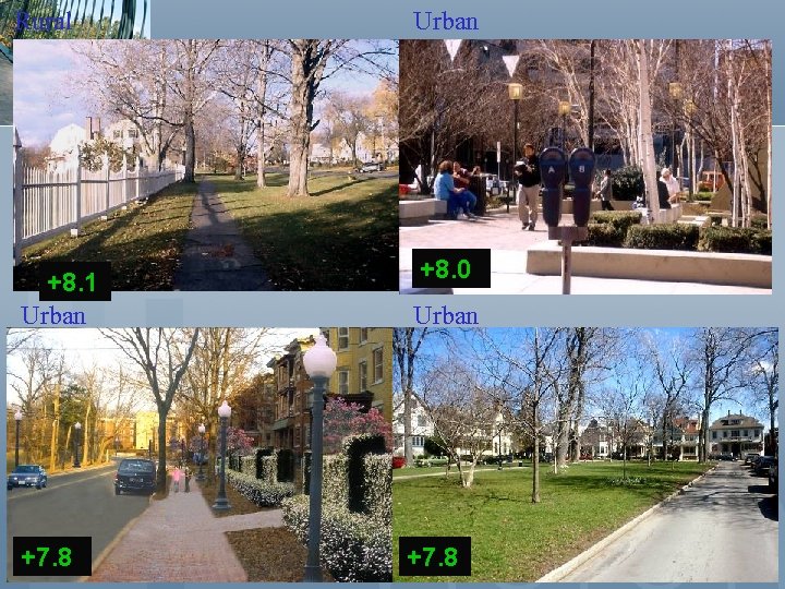 Rural Urban +8. 1 Urban +8. 0 Urban +7. 8 