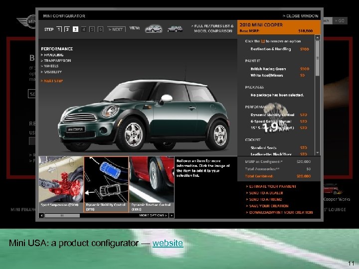 Mini USA: a product configurator — website 11 