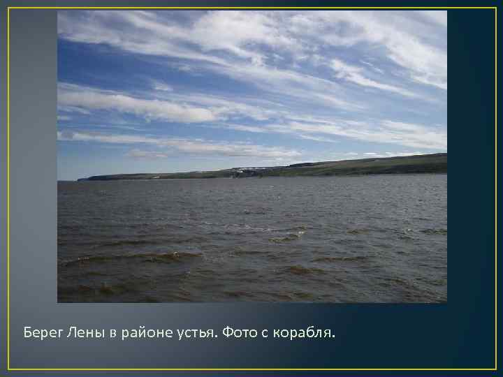 Берег Лены в районе устья. Фото с корабля. 