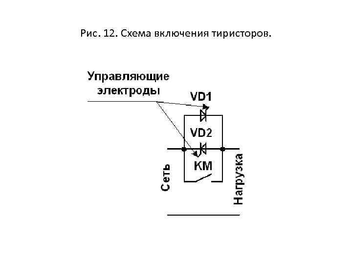Рис. 12. Схема включения тиристоров. 