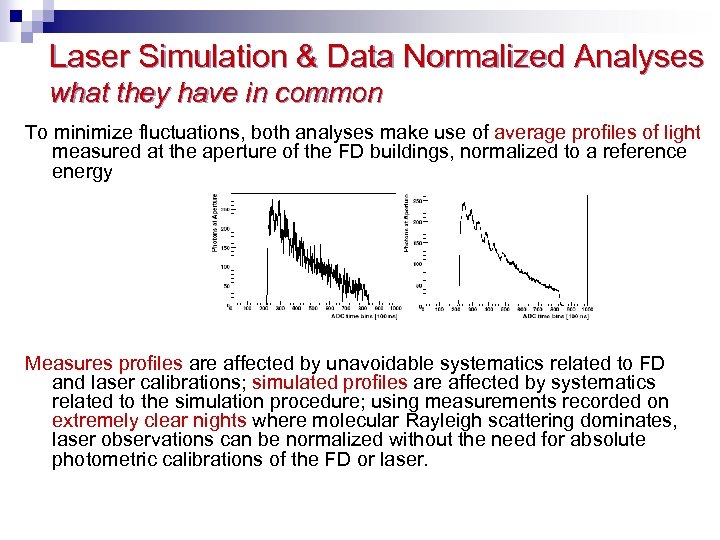 Laser Simulation & Data Normalized Analyses what they have in common To minimize fluctuations,