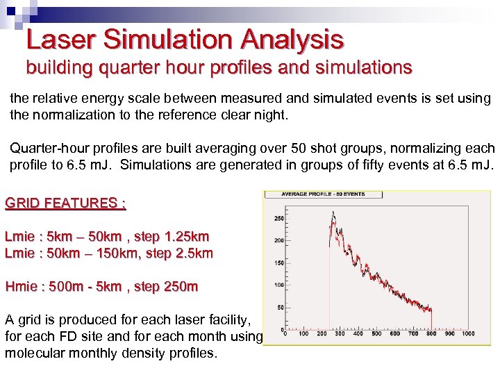 Laser Simulation Analysis building quarter hour profiles and simulations the relative energy scale between