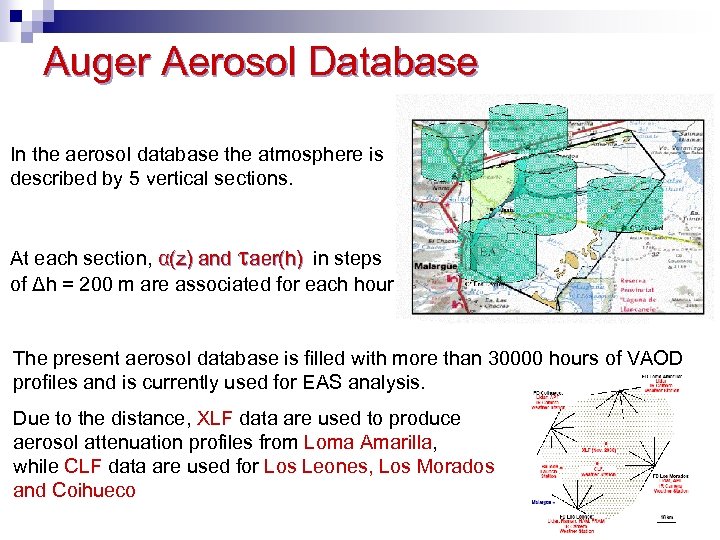 Auger Aerosol Database In the aerosol database the atmosphere is described by 5 vertical