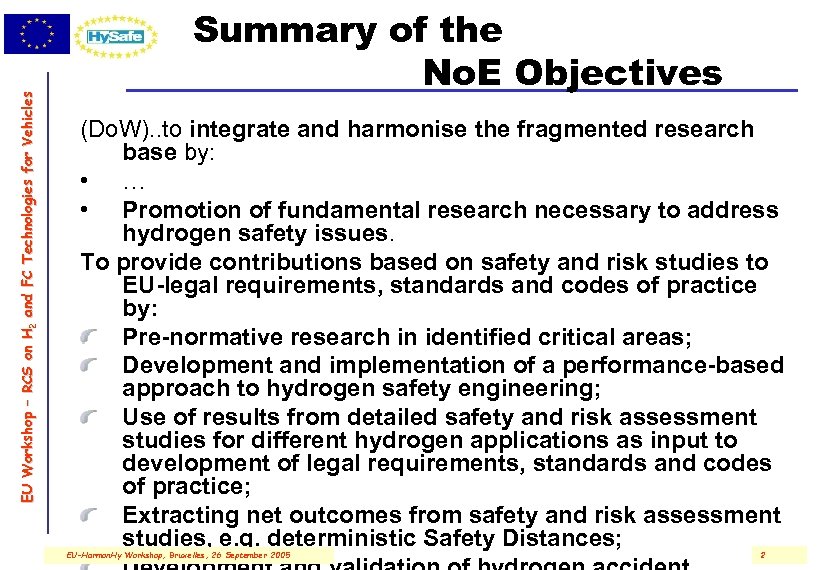 E U W o r ks h o p – R C S o