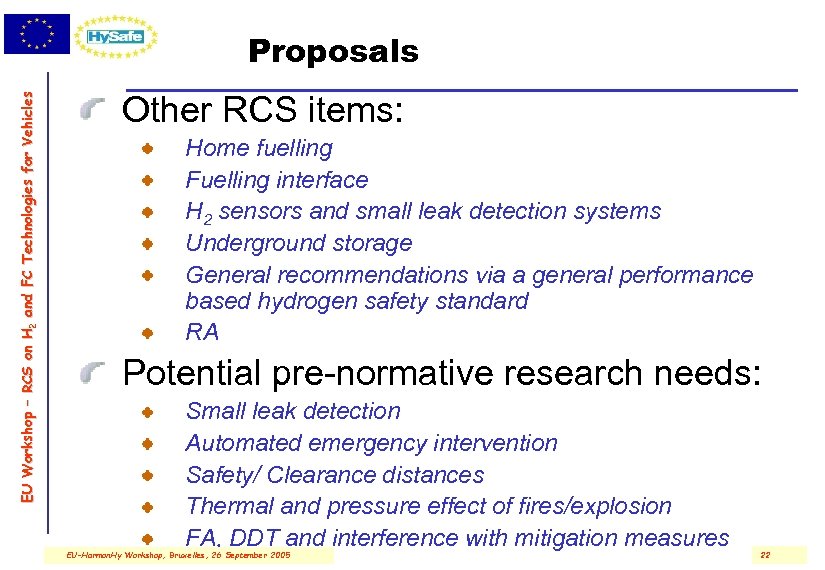 E U W o r ks h o p – R C S o