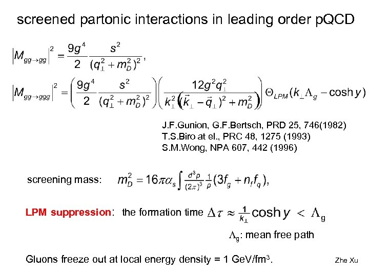 screened partonic interactions in leading order p. QCD J. F. Gunion, G. F. Bertsch,