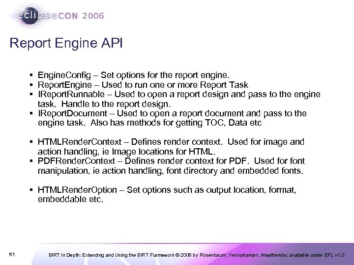 Report Engine API § Engine. Config – Set options for the report engine. §