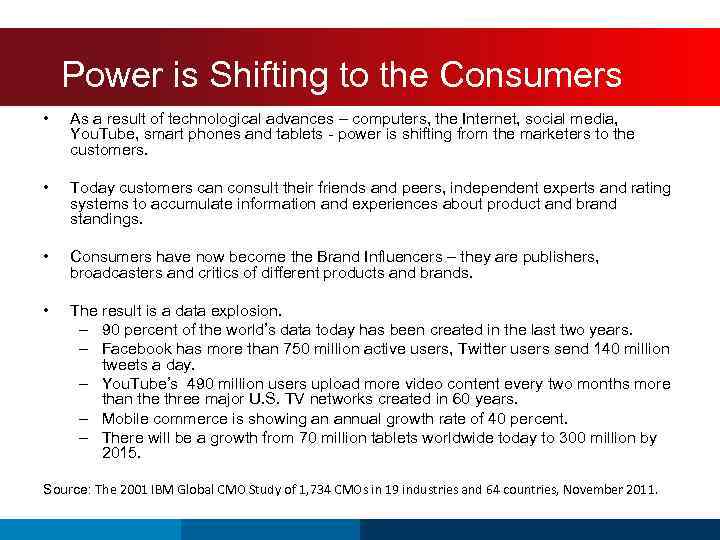 Power Shifting to the Consumers Power isis Shifting to the Customers • As a