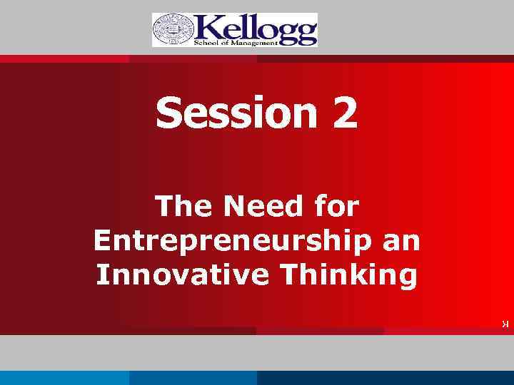 Session 2 The Need for Entrepreneurship an Innovative Thinking R 