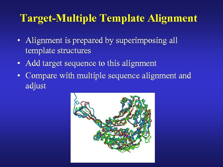 Target-Multiple Template Alignment • Alignment is prepared by superimposing all template structures • Add