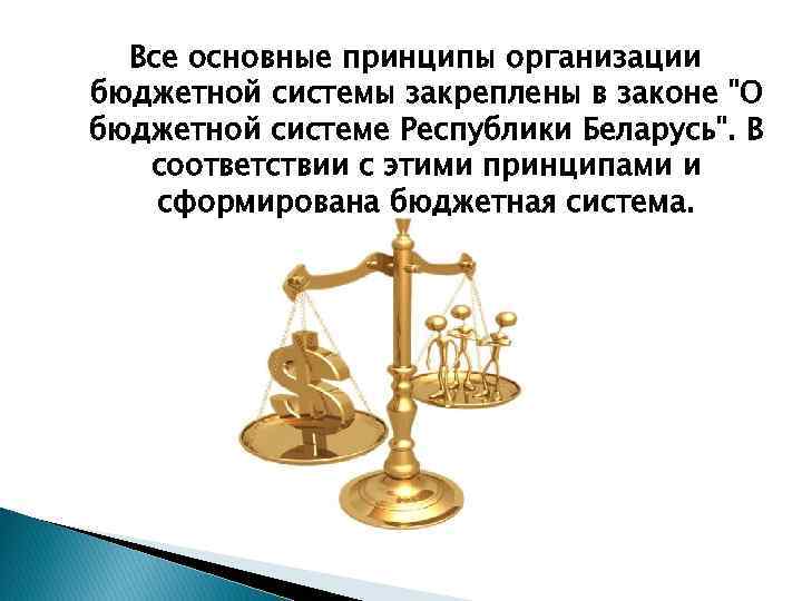 Все основные принципы организации бюджетной системы закреплены в законе "О бюджетной системе Республики Беларусь".