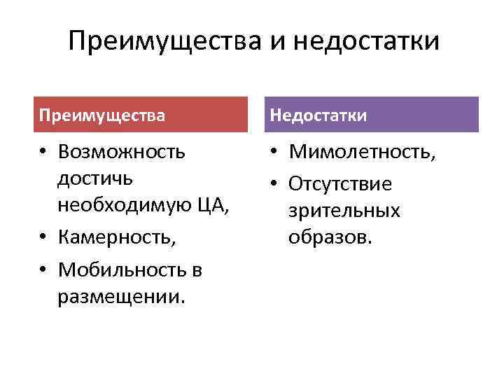 Преимущества и недостатки. Достоинства и недостатки рекламы на радио. Преимущества и недостатки кафе. Достоинства и недостатки кофейни. Плюсы и минусы радиорекламы.