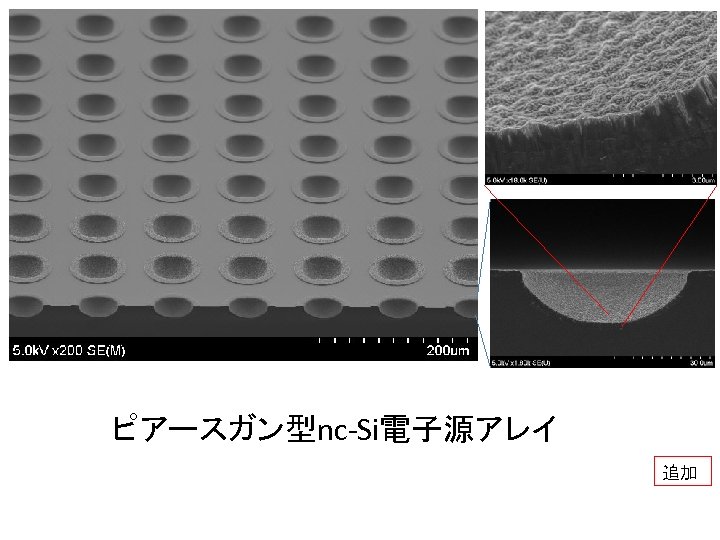 ピアースガン型nc-Si電子源アレイ 追加 
