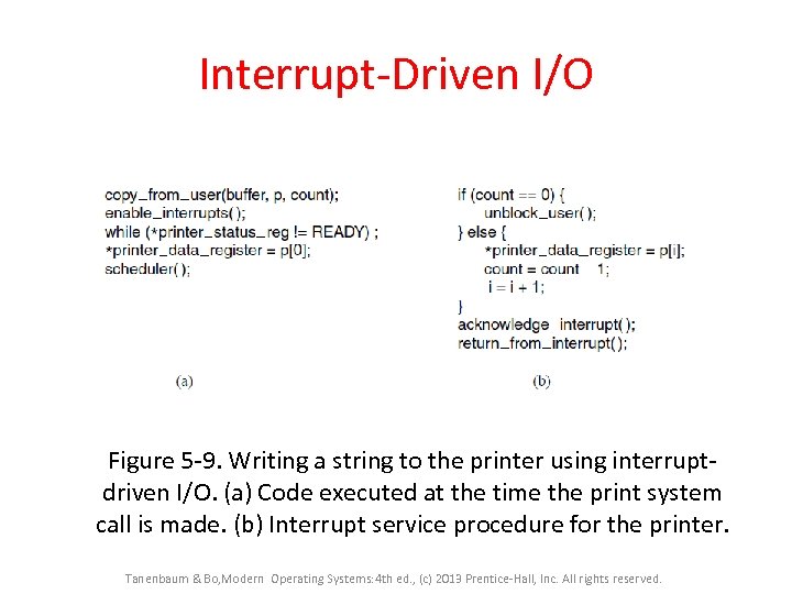 Interrupt-Driven I/O Figure 5 -9. Writing a string to the printer using interruptdriven I/O.