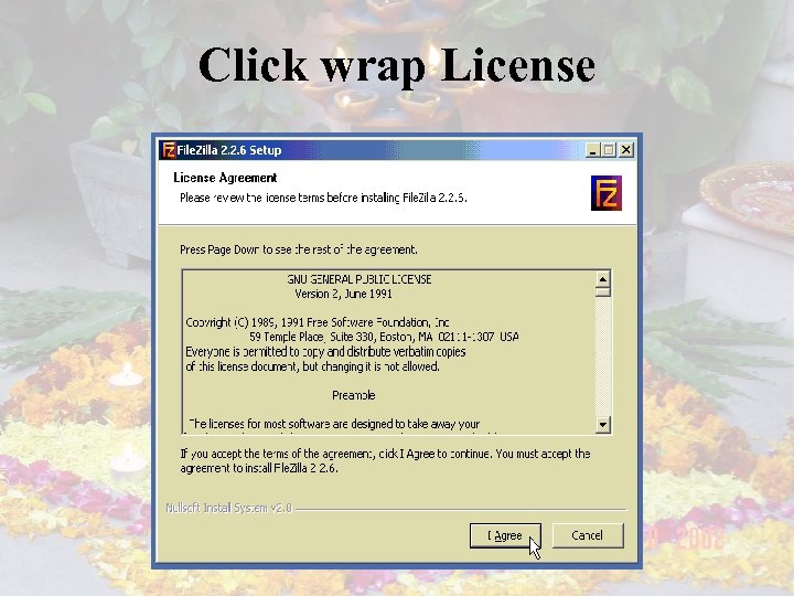 Click wrap License 