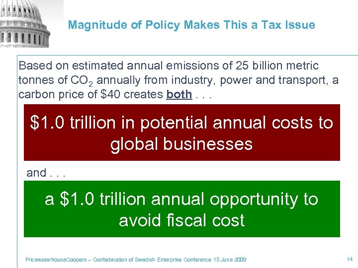Magnitude of Policy Makes This a Tax Issue Based on estimated annual emissions of