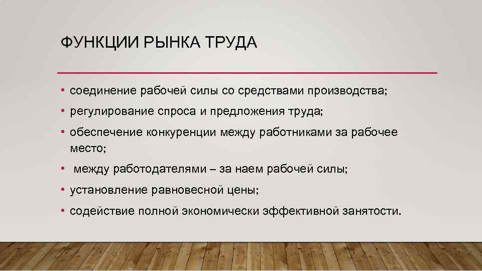 Сложный план спрос и предложение на рынке труда