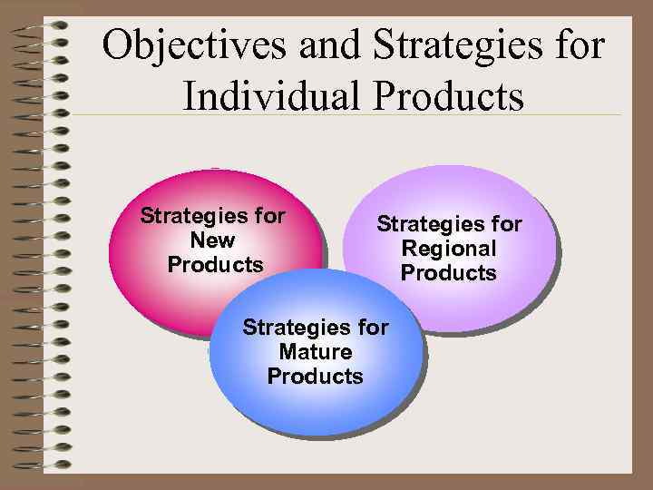 Objectives and Strategies for Individual Products Strategies for New Products Strategies for Regional Products