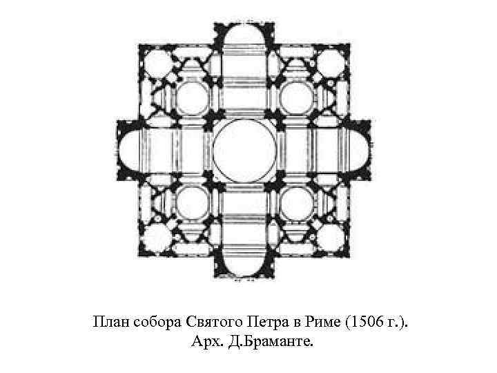 План собора Святого Петра в Риме (1506 г. ). Арх. Д. Браманте. 