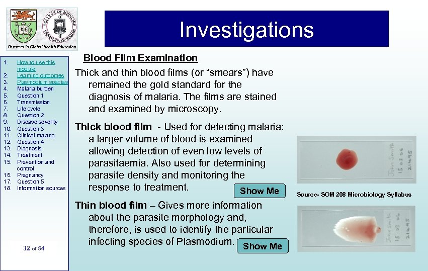 Investigations Partners in Global Health Education 1. 2. 3. 4. 5. 6. 7. 8.