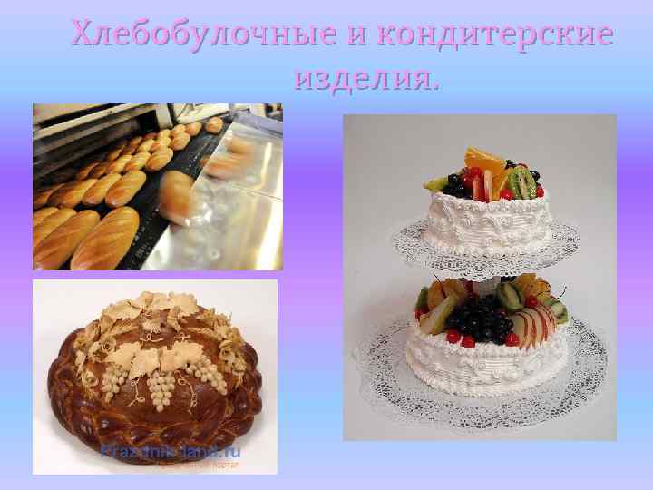 Хлебобулочные и кондитерские изделия. 