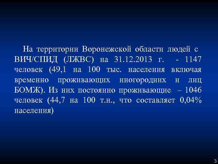 На территории Воронежской области людей с ВИЧ/СПИД (ЛЖВС) на 31. 12. 2013 г. -