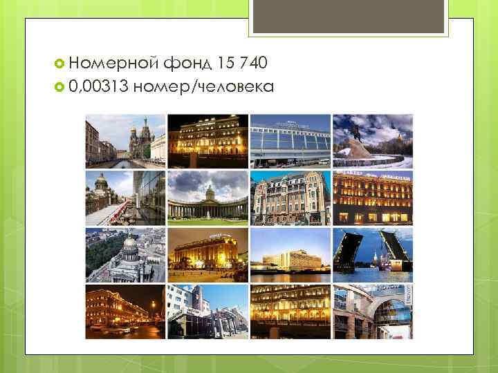  Номерной фонд 15 740 0, 00313 номер/человека 