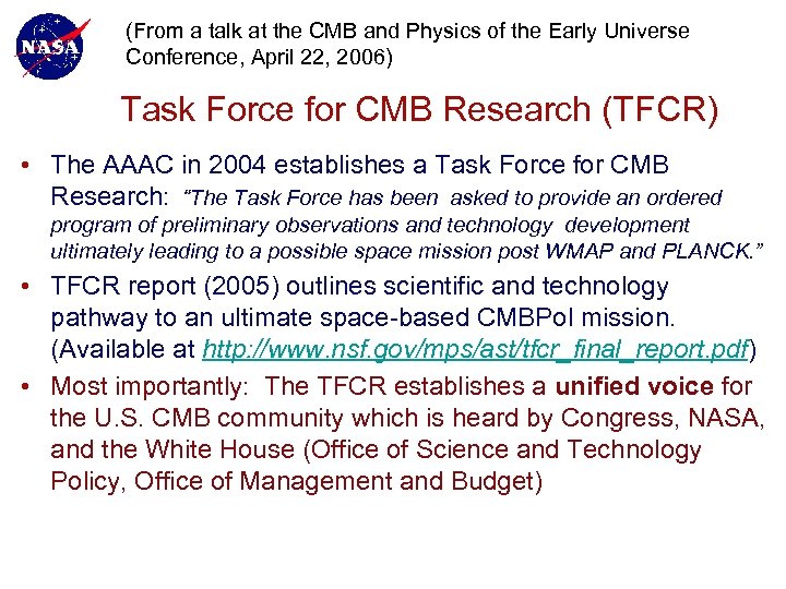 (From a talk at the CMB and Physics of the Early Universe Conference, April