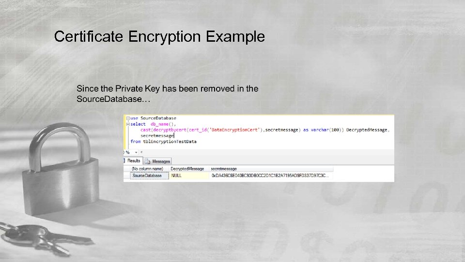 Certificate Encryption Example 