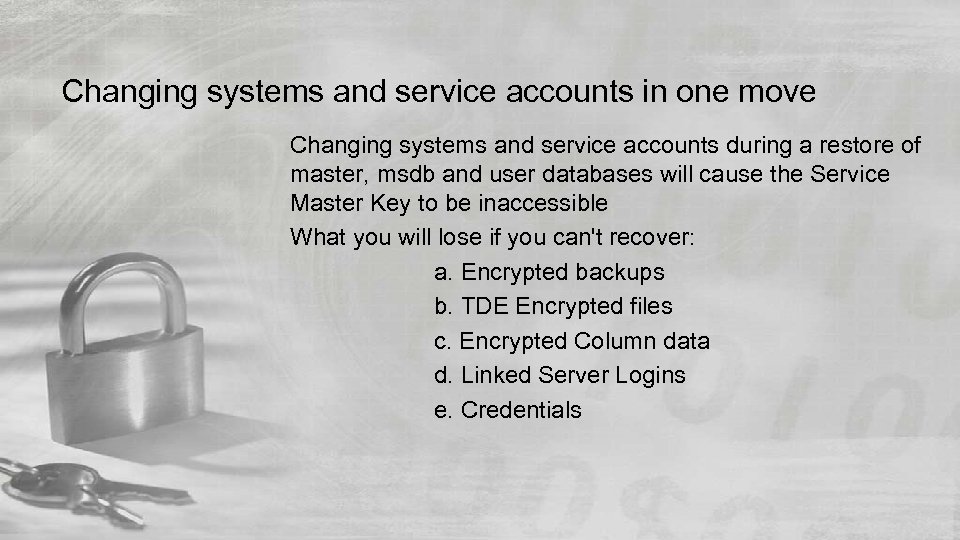 Changing systems and service accounts in one move Changing systems and service accounts during