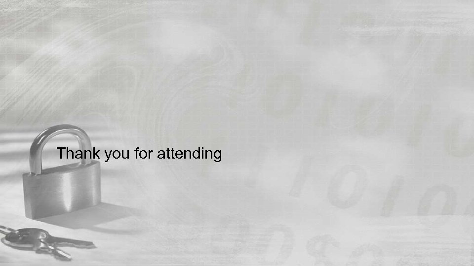 Thank you for attending 