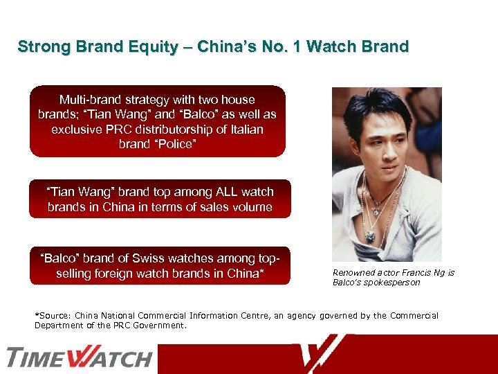 Strong Brand Equity – China’s No. 1 Watch Brand Multi-brand strategy with two house